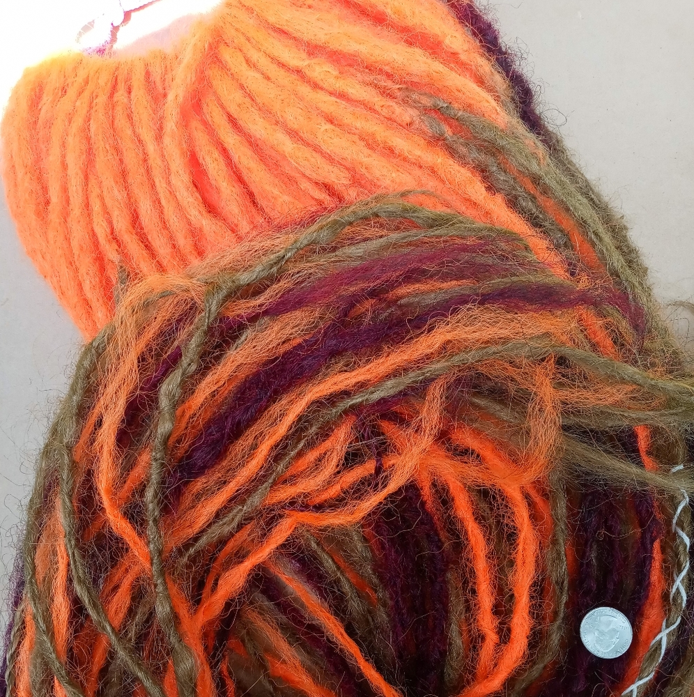 Set of long orange brown dreadlock extensions